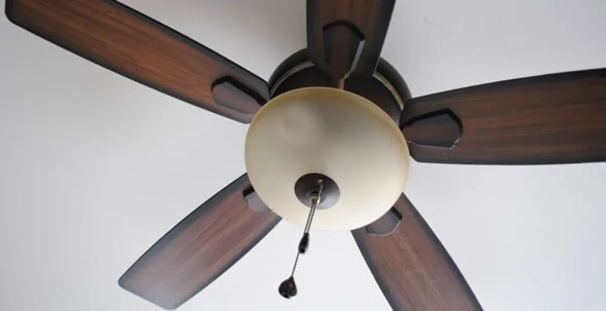 Fully installed ceiling fan with balanced blades and light fixture in Boca Raton, FL