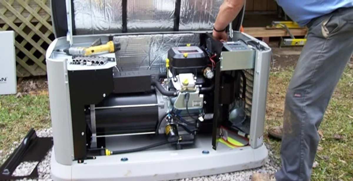 generator installation service showing technician connecting and configuring generator components in Boca Raton, FL